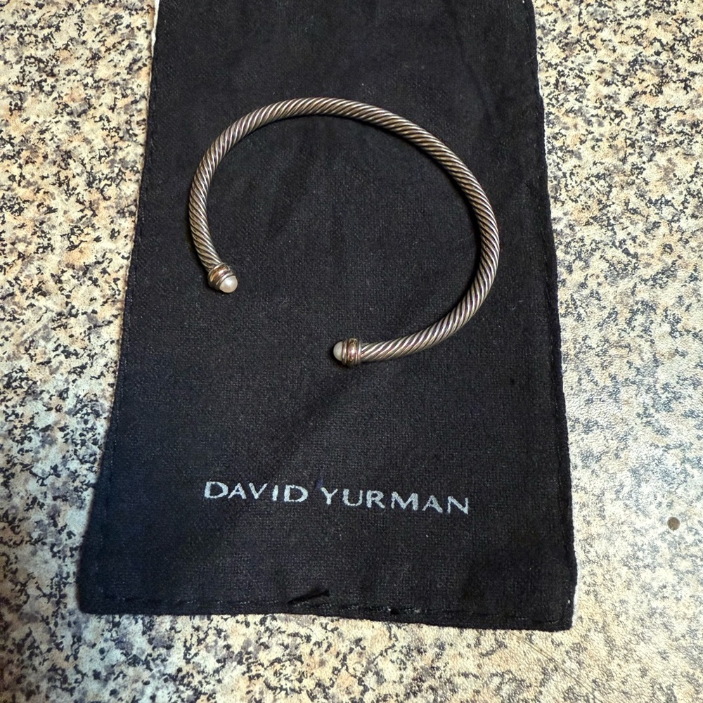 David Yurman Silver and Gold Cable Bracelet